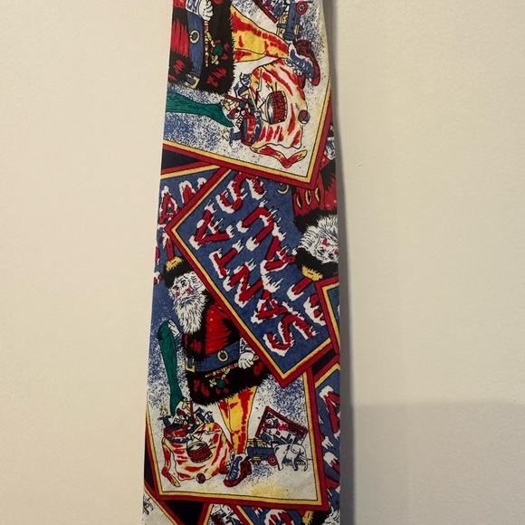 New Never Used. “Santa Past Time”, Santa Clause Tie by Joe Boxer. - Picture 5 of 6